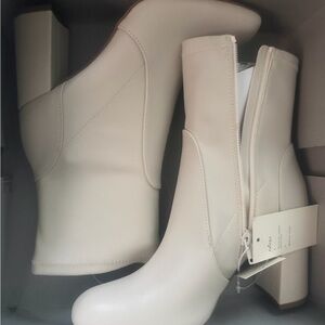 Elegant Cream Ankle Boots